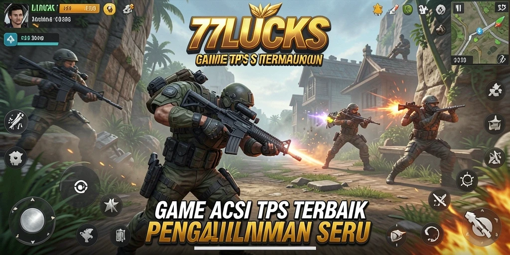 Screenshot gameplay 77LUCKS menampilkan aksi pertempuran yang mendebarkan.