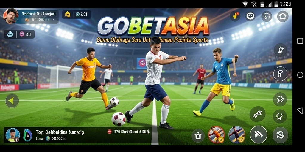 Tampilan gameplay GOBETASIA dengan aksi olahraga seru.