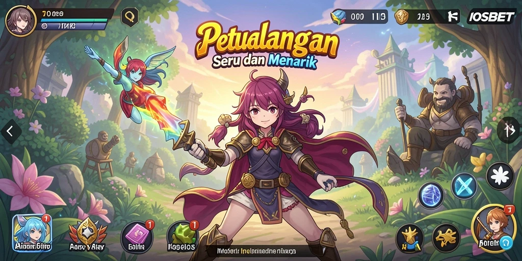 Tangkapan layar gameplay <strong>IOSBET</strong> menampilkan karakter anime dalam aksi seru.