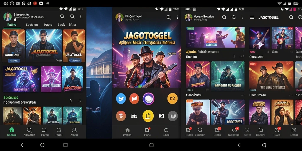 Screenshot gameplay JAGOTOGEL menampilkan antarmuka aplikasi musik yang menarik.
