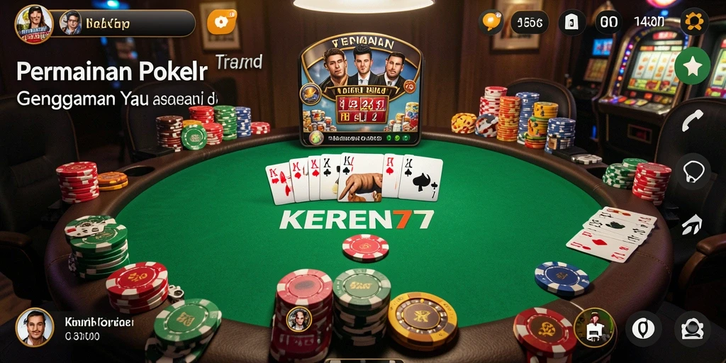 Tampilan gameplay KEREN77 yang menarik dengan suasana Poker.