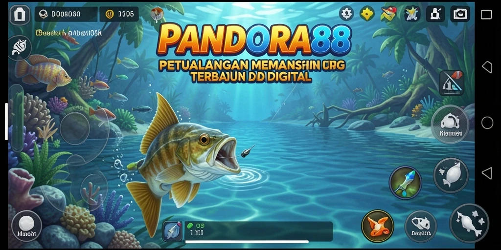 Tampilan langsung gameplay Fishing PANDORA88 yang memukau.
