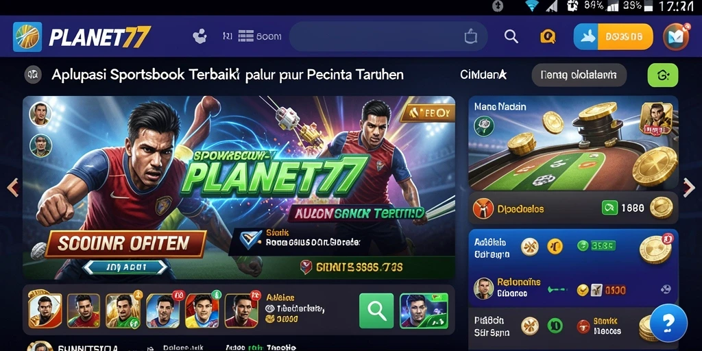 Tampilan utama gameplay PLANET77 yang menarik dan interaktif untuk pengguna.