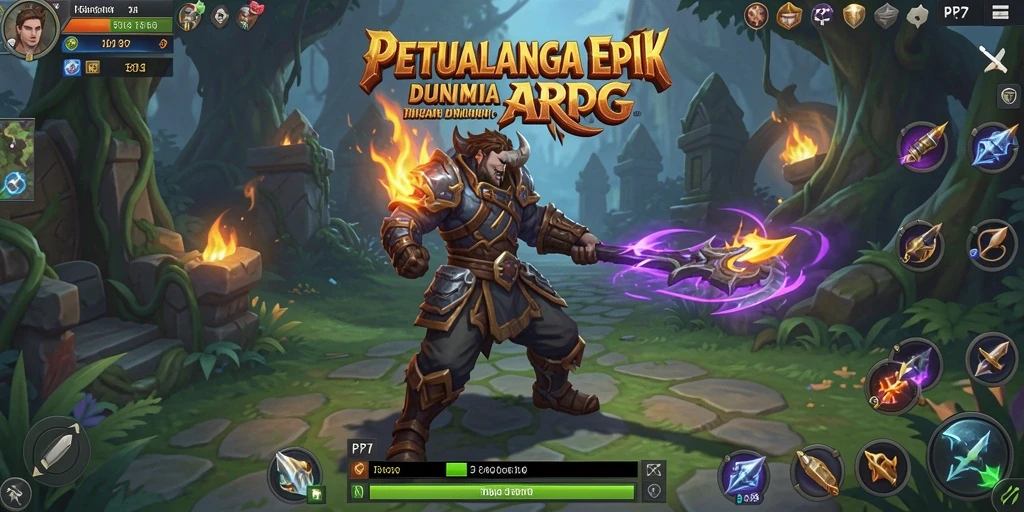 Screenshot gameplay PP7 menampilkan aksi seru dalam pertarungan ARPG.