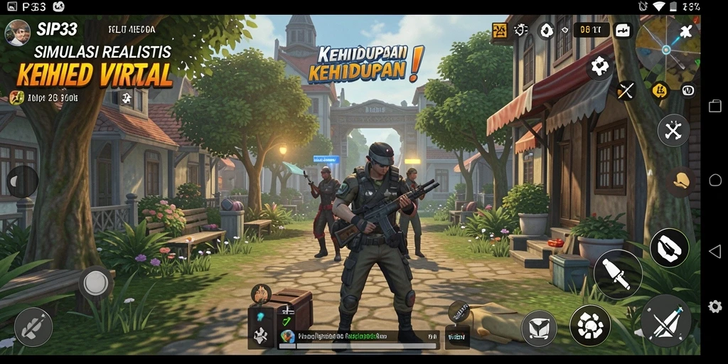 Tampilan gameplay <strong>SIP33</strong> yang menampilkan interaksi dan lingkungan simulasi.