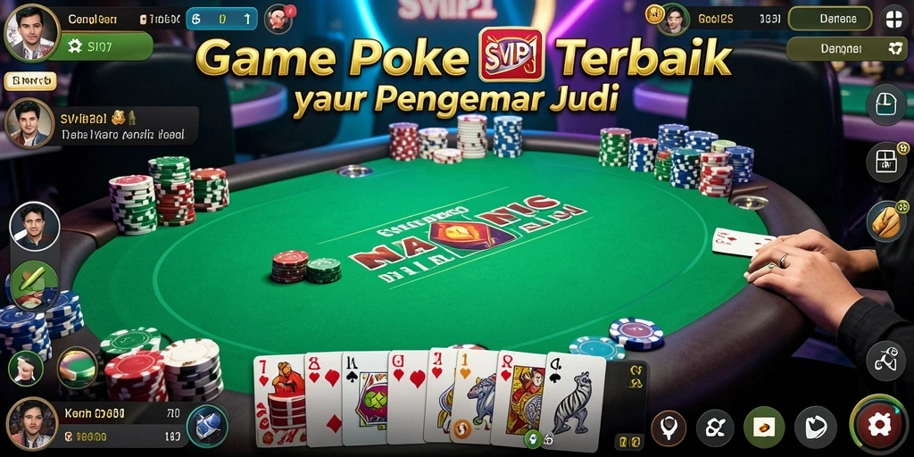 Screenshot gameplay SVIP1 menunjukkan suasana poker yang seru dan mendebarkan.