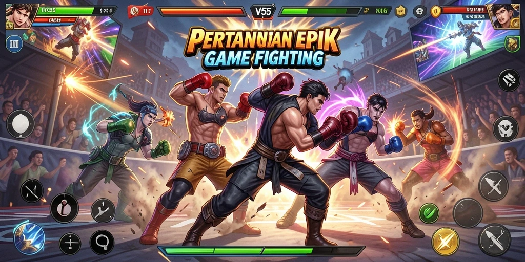 Tampilan gameplay VC55 yang mendebarkan dan penuh aksi Fighting.